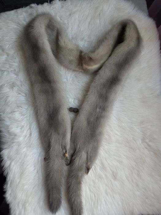 ЩГоржетка норка,комір з норки блакитний та коричневий,комір хутро