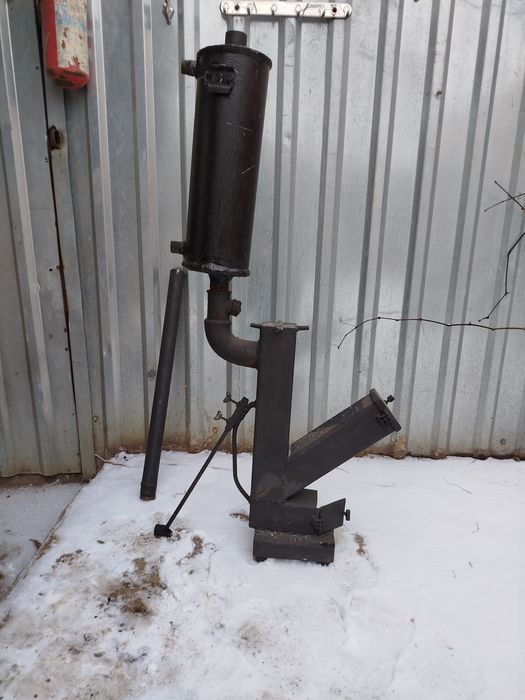 Міні буржуйка з нагрівом води