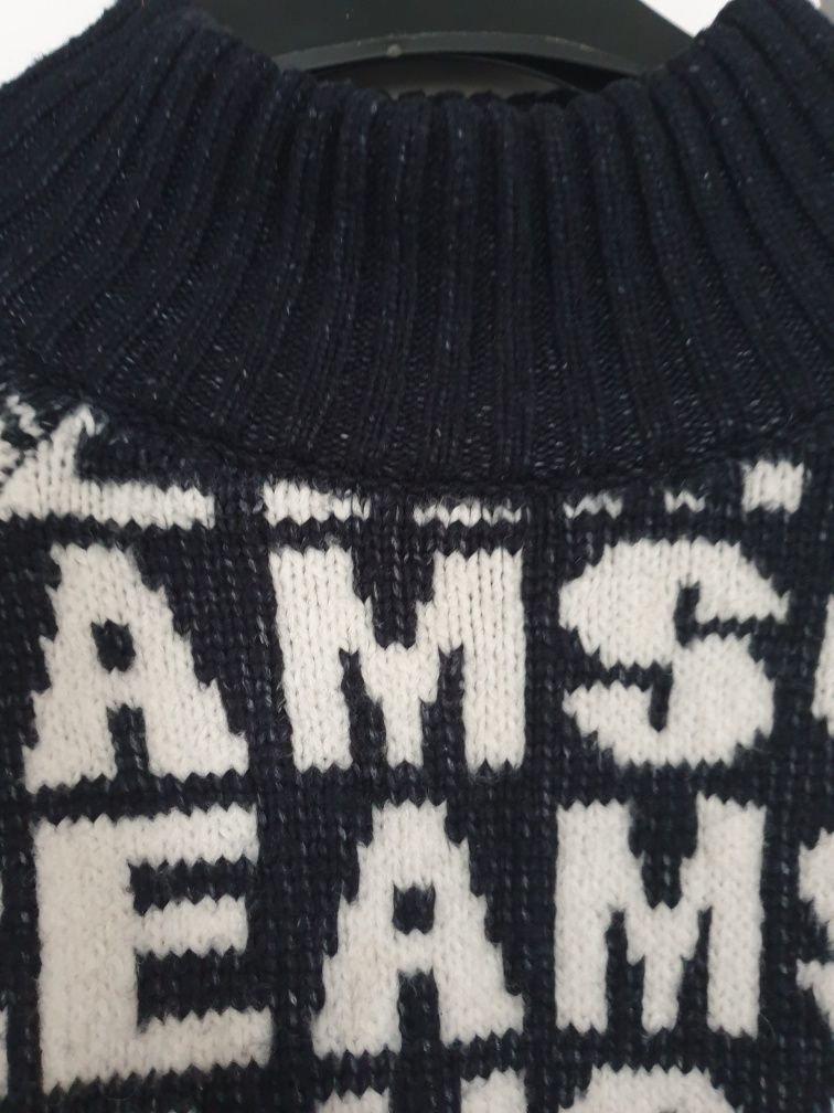 H&M sweter/półgolf biało czarny roz XS-M