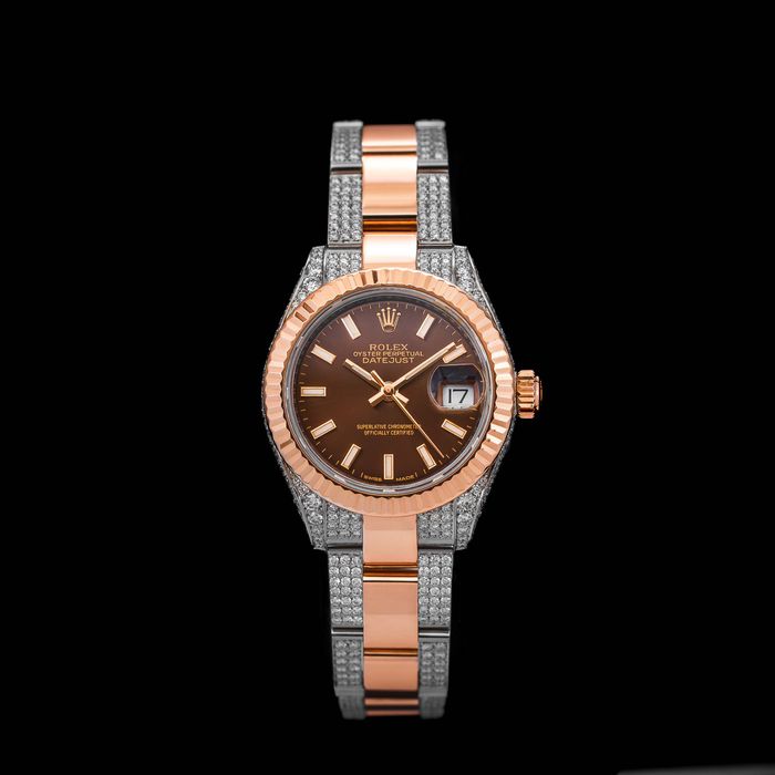Rolex Datejust 31 diamentowy z brązową tarczą