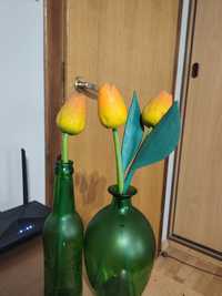 Drewniane tulipany, ręcznie wykonane vintage