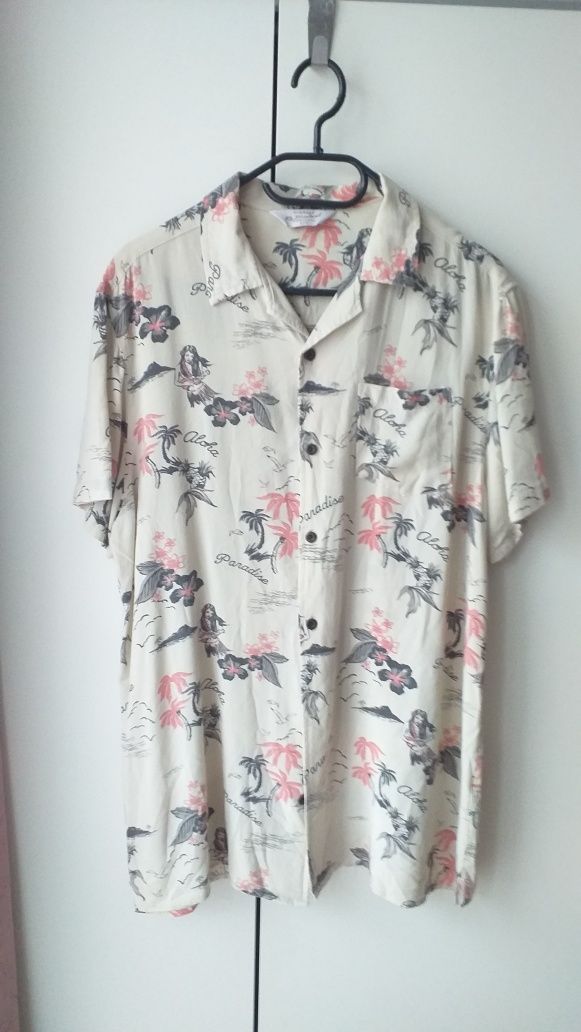Koszula męska Vintage hawajska aloha lato upał