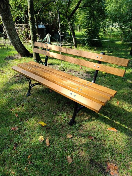 Drewniana ławka ogrodowa 150 cm - solidna, impregnowana, lekka