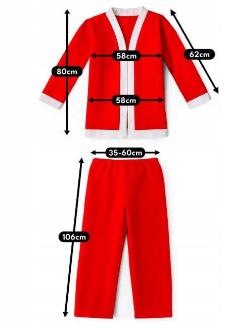 Strój Świętego Mikołaja 9 Elmentów L/XL Duży Zestaw Kostium Świąteczny