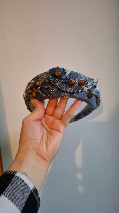 Джинсовый обруч для волос