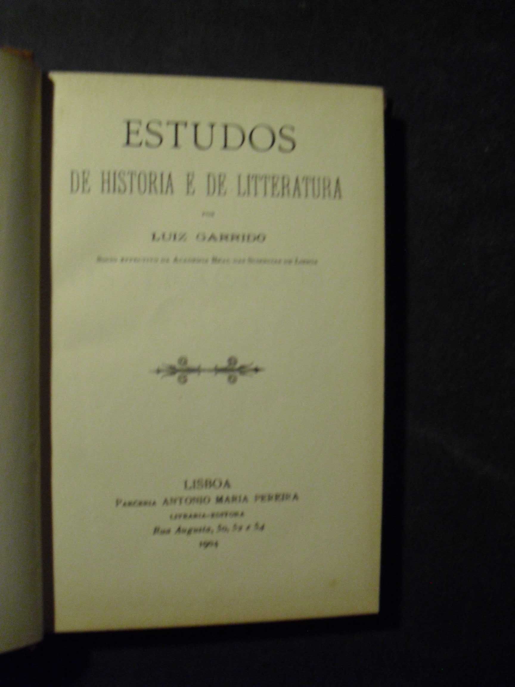 Garrido (Luiz);Estudos de História e de Literatura