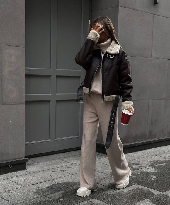 Жіноча куртка дублянки зимна хутро