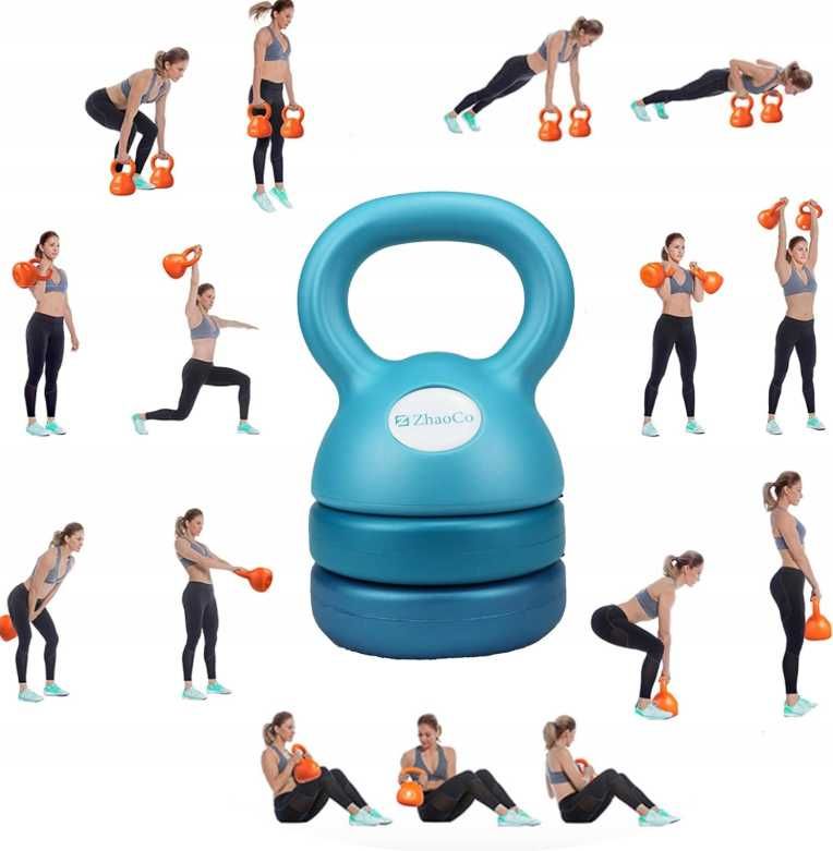Regulowane Kettlebell 2,4-5,6 kg dla kobiet do treningu fitness