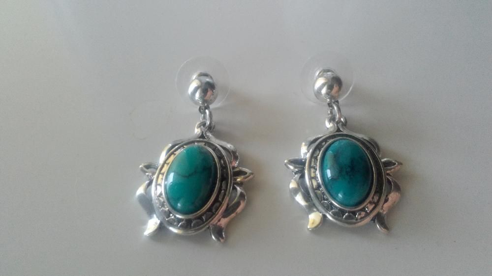 Серьги с бирюзой бижутерия Сережки