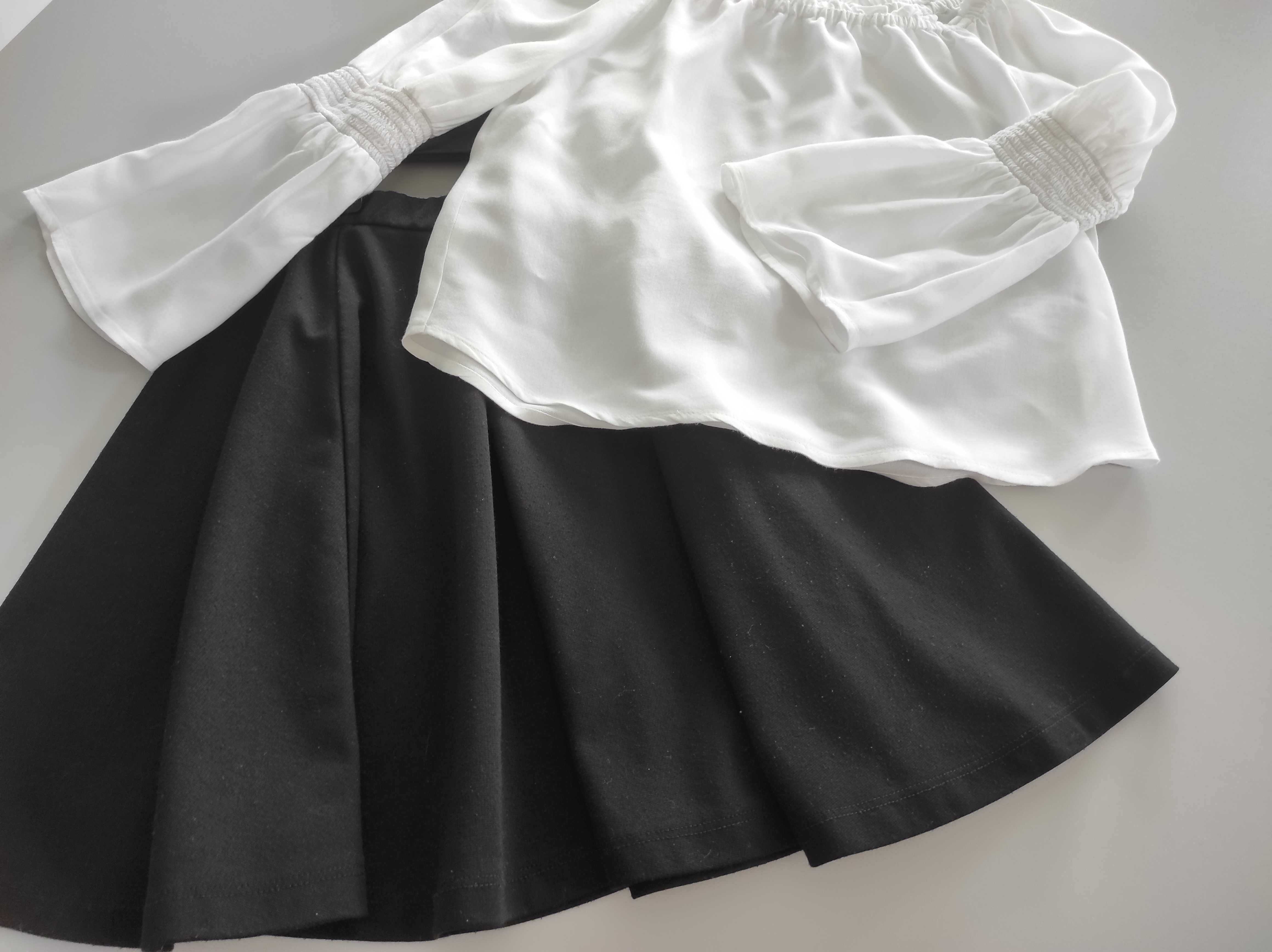 galowy elegancki zestaw na apel 134 reserved H&M biała bluzka