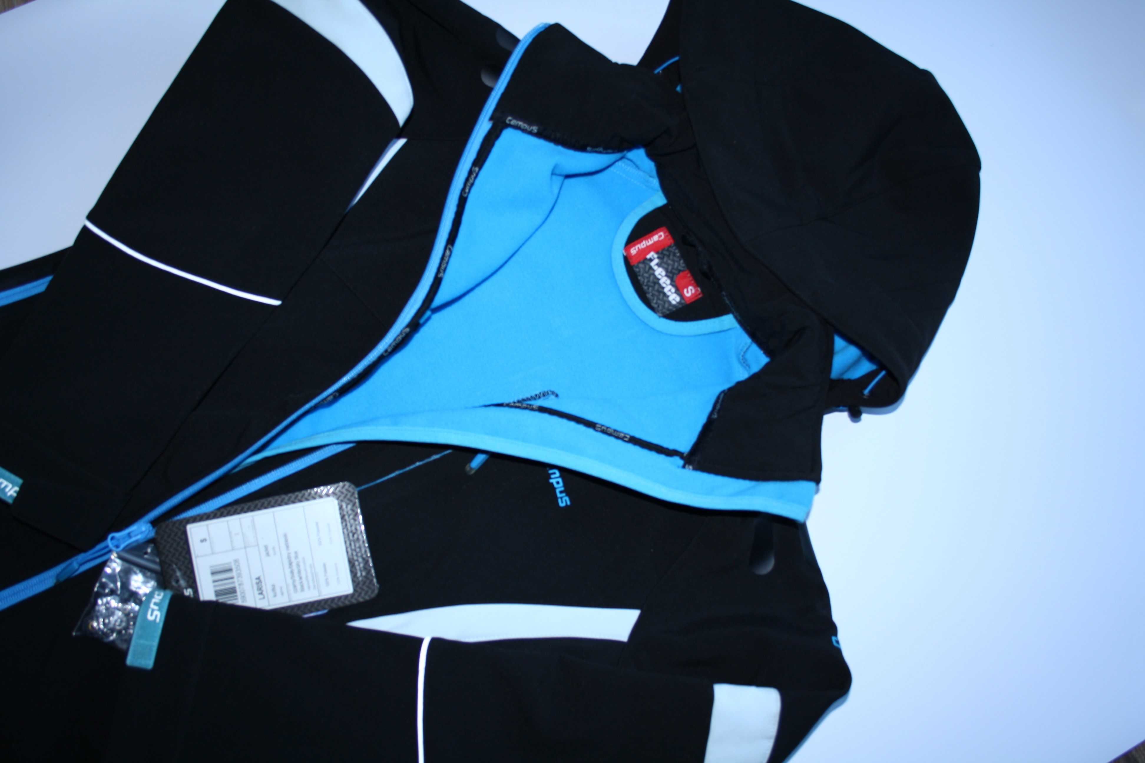 damska kurtka softshell CAMPUS LARISA czarny/niebieski/biały r. S/36