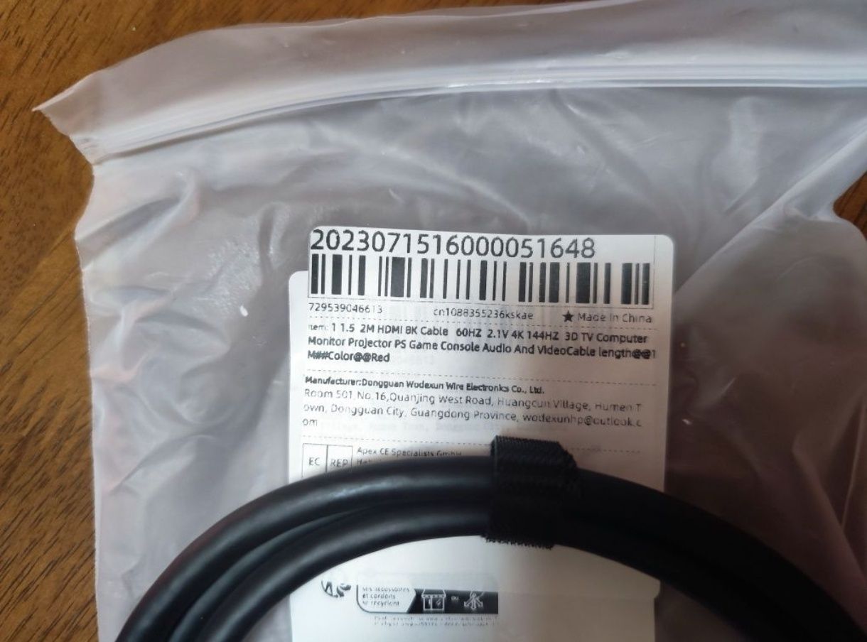Cabo HDMI 2.1 - 8K com 1m novo