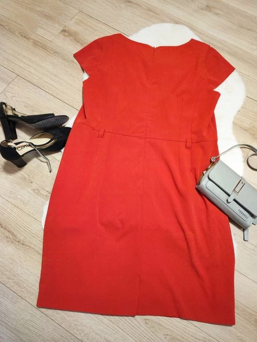 Czerwona elegancka sukienka 5XL 50 wesele chrzciny komunia impreza