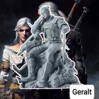 Model, figurka Geralt duża na podstawce. Wiedźmin