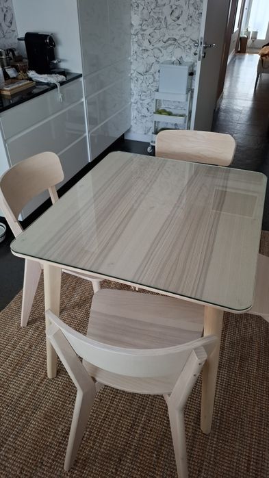 Tampo em vidro, para mesa "LISABO" da marca Ikea, de 78x88cm.