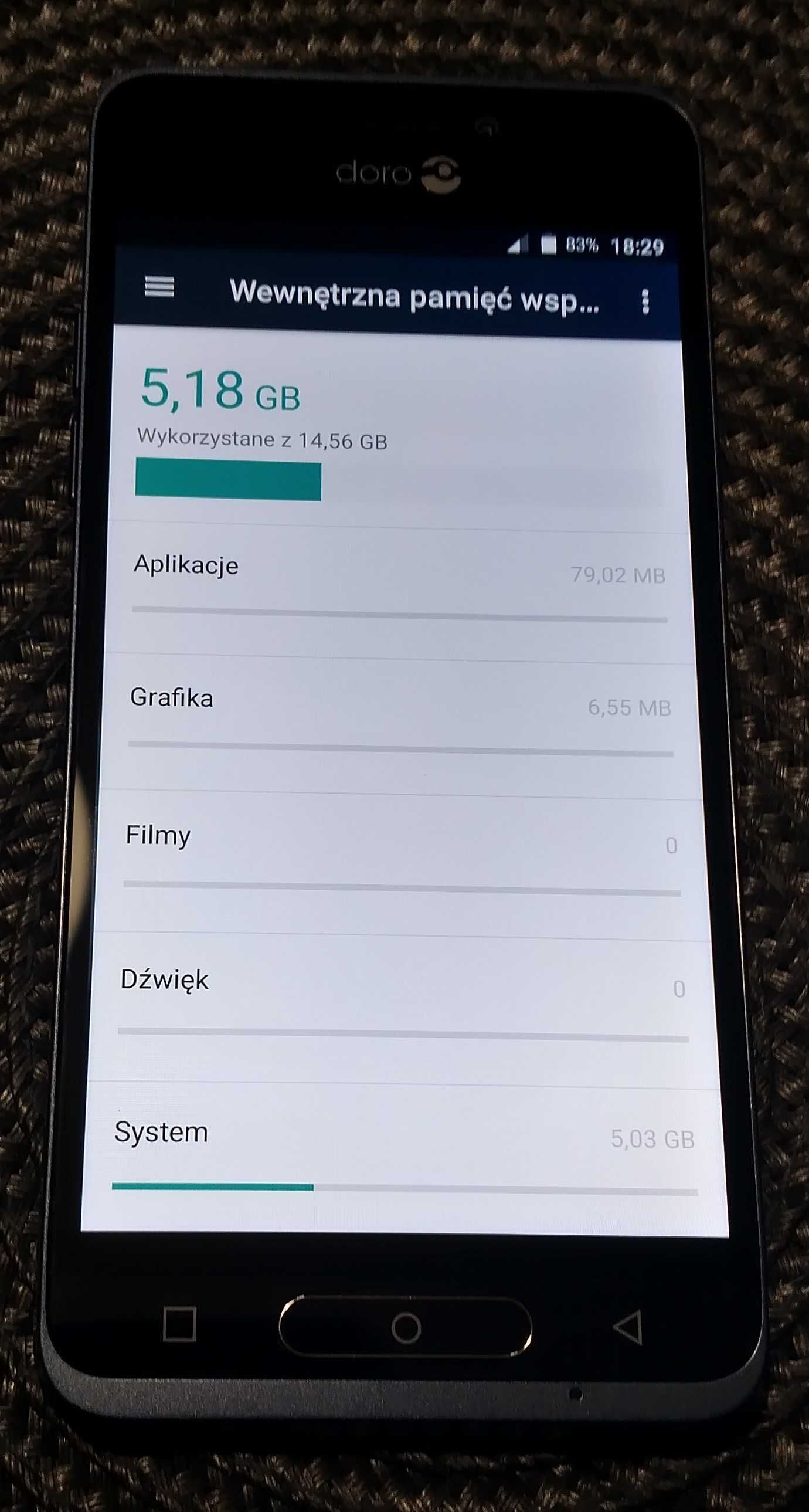 SMARTFON DLA SENIORA DORO 8035 (DSB-0170) 5'' LTE HAC SOS nowy komplet
