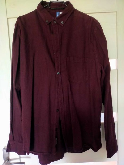 Męska koszula bordowa