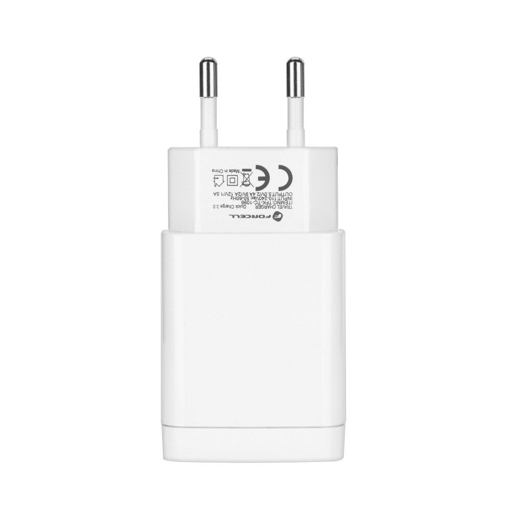 Ładowarka Sieciowa Forcell 2,4A Quick Charge 3.0 + kabel Typ C
