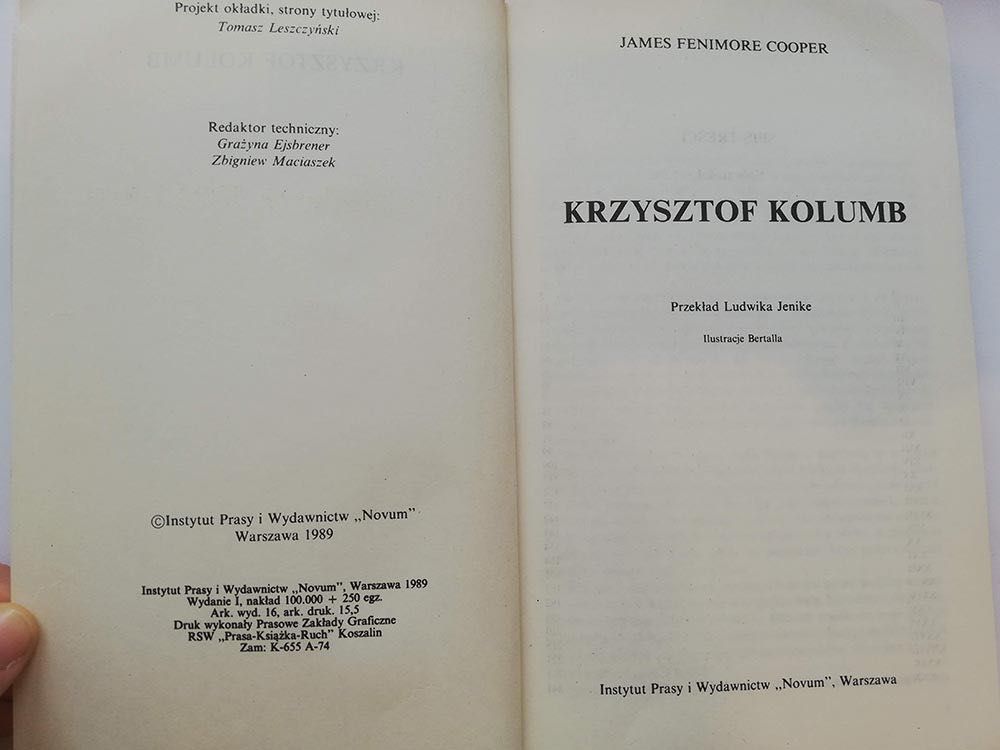 Krzysztof Kolumb James Cooper 1989