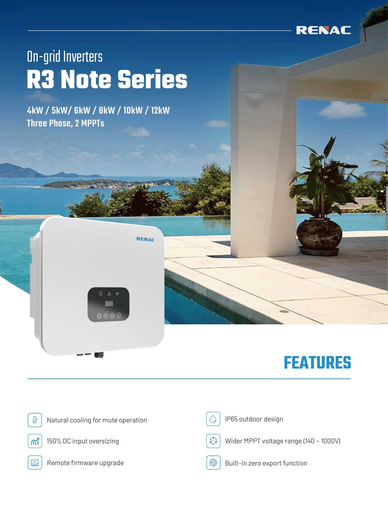 Inversor de rede RENAC Note R3-5K-DT