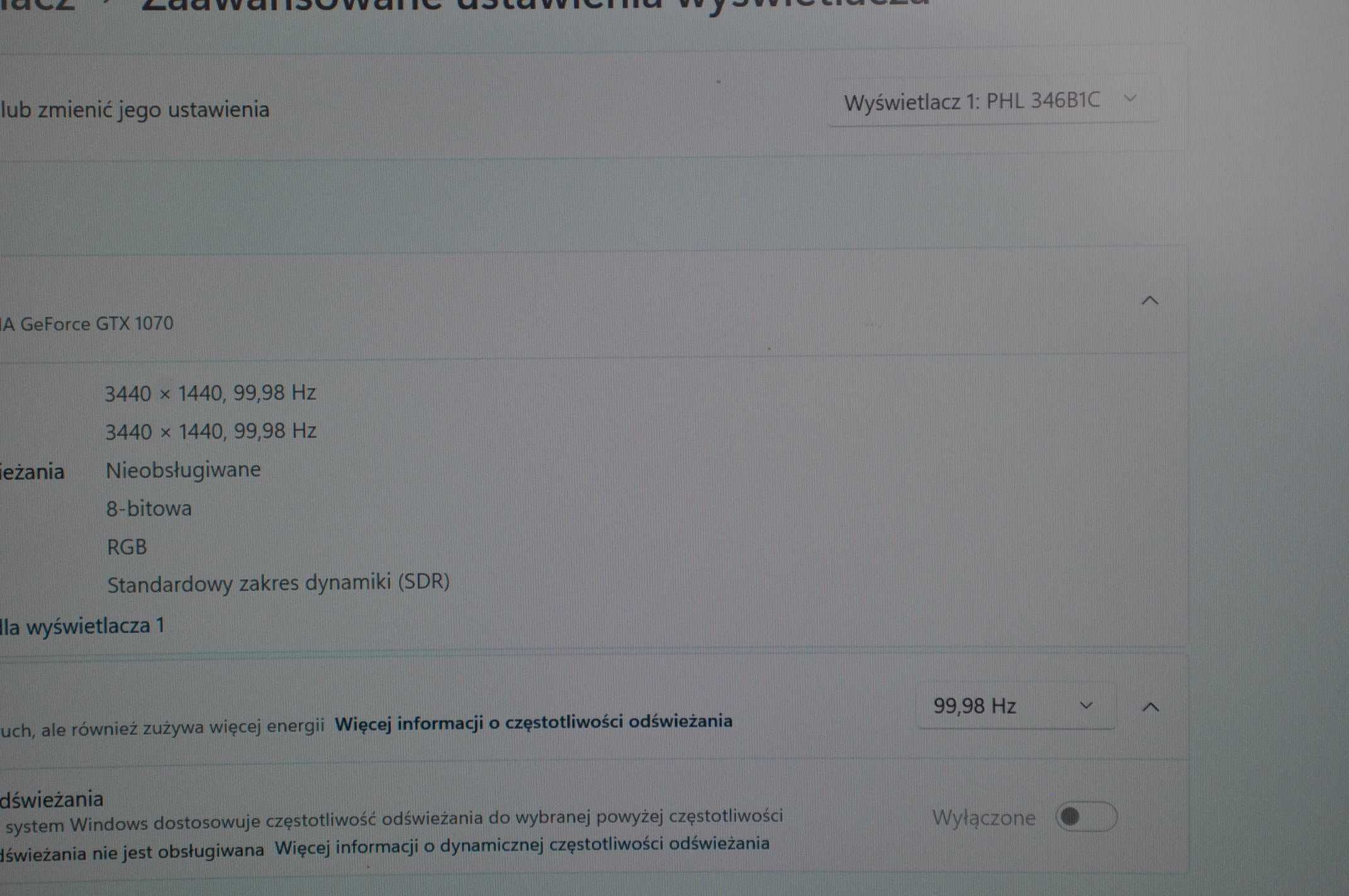 Monitor PHILIPS B-line 346B1C 34" 3440x1440px 100Hz 4 ms [GTG] Curved