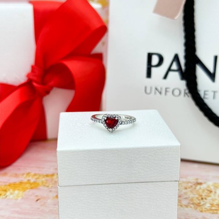 Каблучка Pandora Пандора Червоне Серце Кольцо Пандора Красное Сердце
