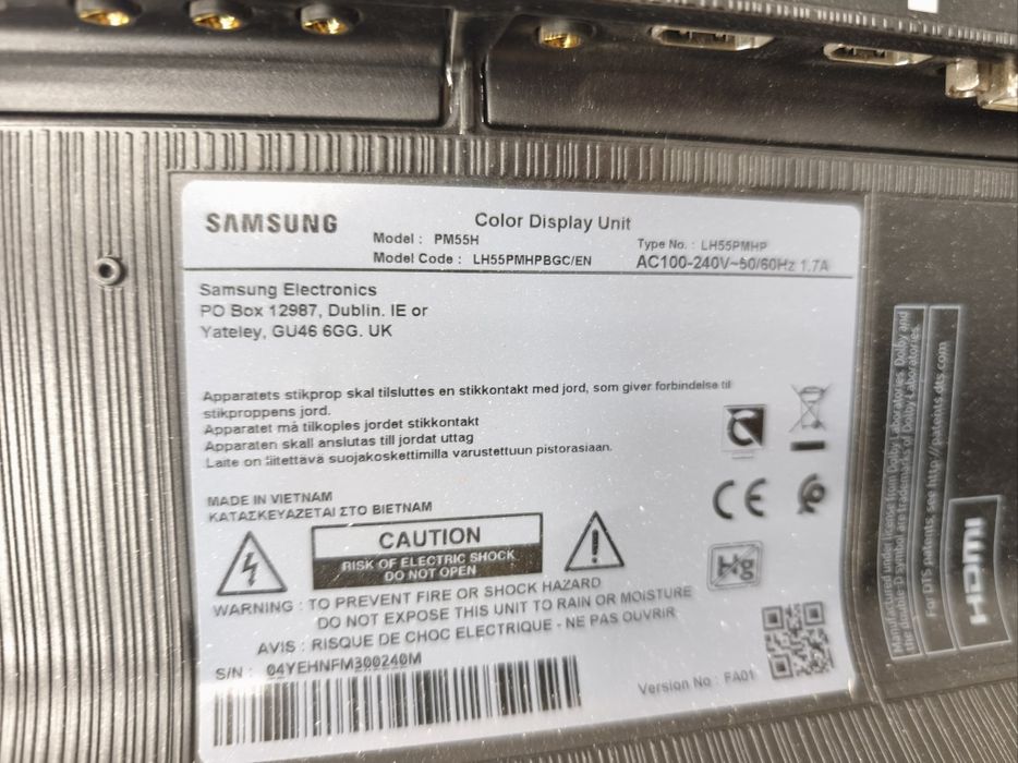Dwa telewizory Samsung 55 cali na części