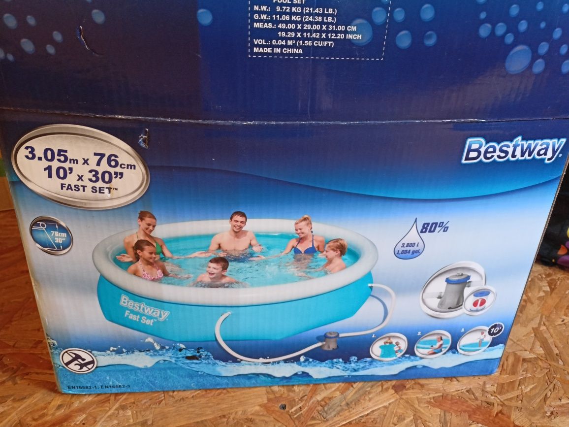 Basen bestway fast set 3m.