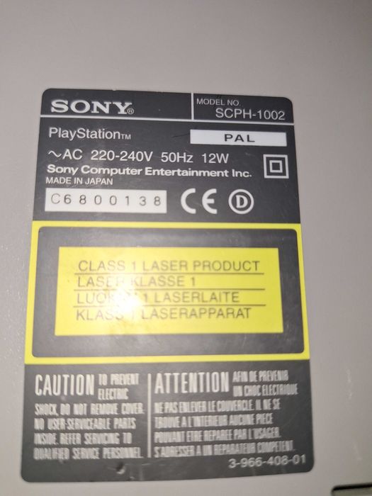 Playstation 1 SCPH -1002,PSX Pierwszy model. uszkodzony- Zobacz