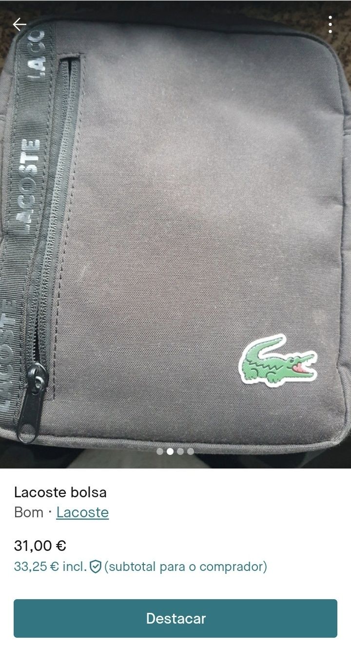 Lacoste bolsa original