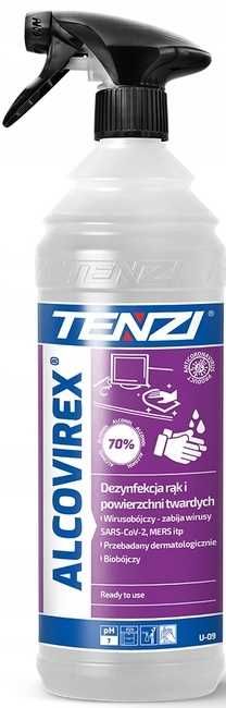 Płyn do dezynfekcji rąk TENZI ALCOViREX 1L Ze Spryskiwaczem