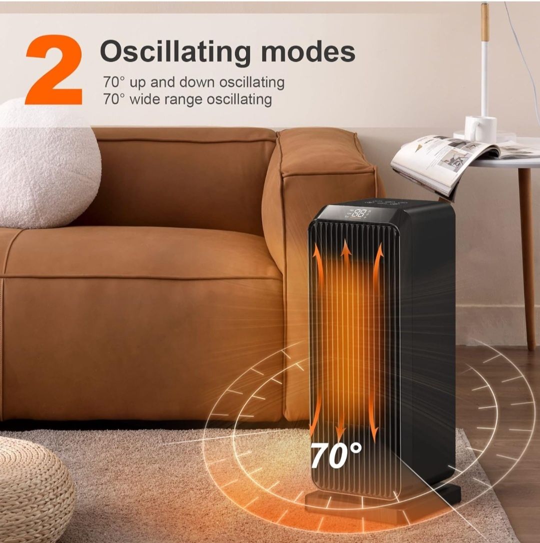 Ceramiczny termowentylator energooszczędny, cichy, 1800 W, ECO PTC,