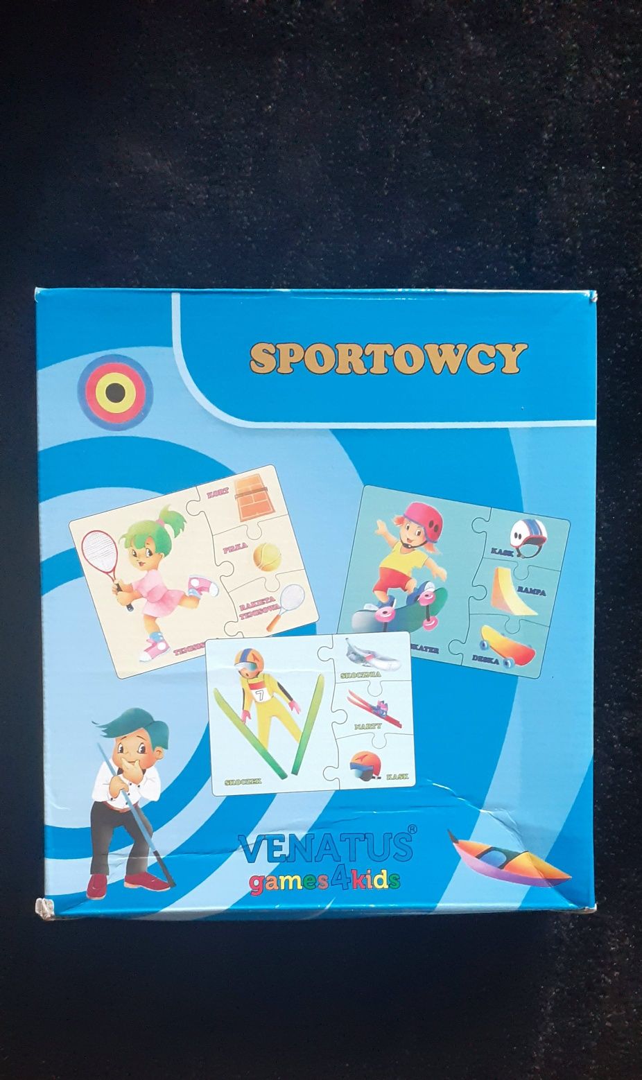 Gra puzzle zabawa edukacyjna sportowcy