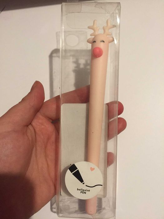 Długopis różowy renifer
