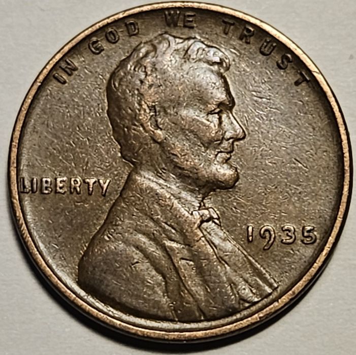 1 one Lincoln Cent 1935 USA Wheat Penny 3.13 g.
