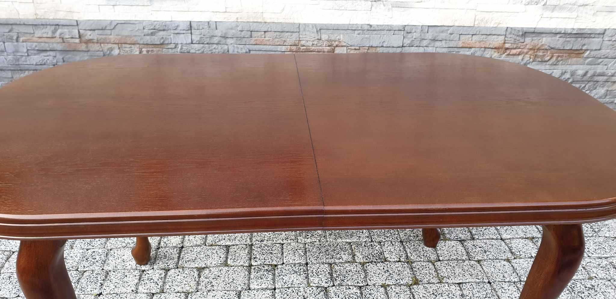 Stół w okleinie drewnianej dębowej, rozkładany 160x80x200