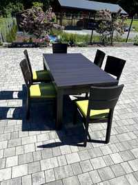 Stół z 6 krzesłami - komplet - 160cm x 90cm - rozszerzany do 210cm.