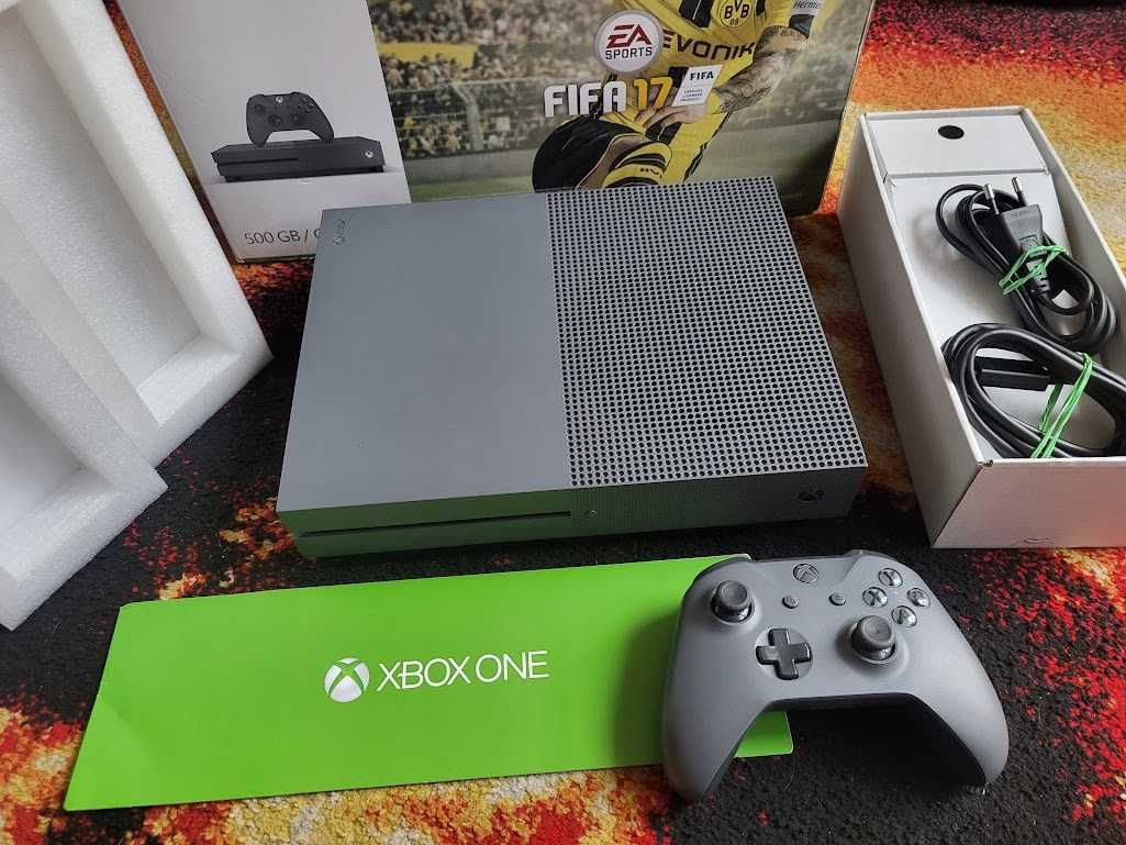 Xbox ONE S 500GB Grey Szary, Pad, Okablowanie - Stan BDB