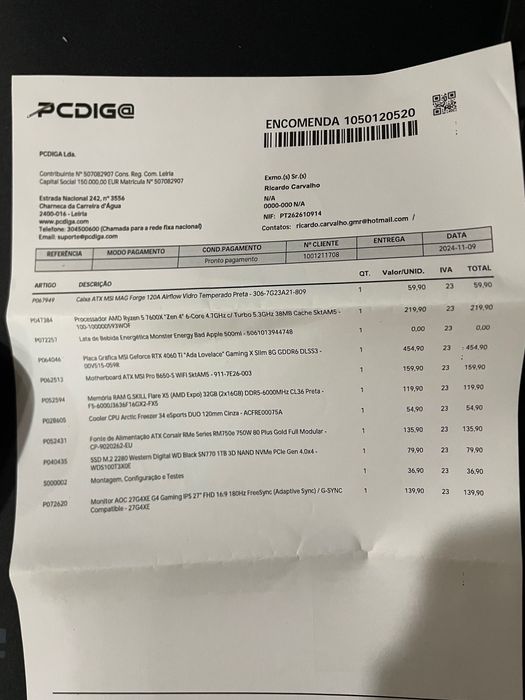 Computador gaming como novo