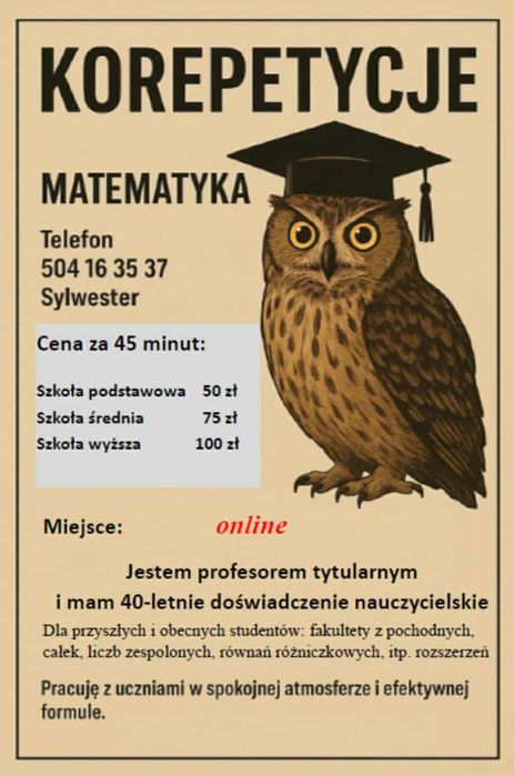Łochów! Korepetycje z matematyki szkoł podstawowa, średnia i wyższa