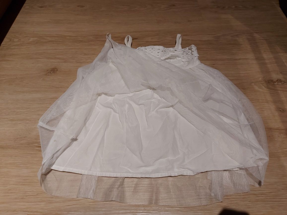 Sukienka biała h&m rozmiar 80 wizytowa elegancka chrzest