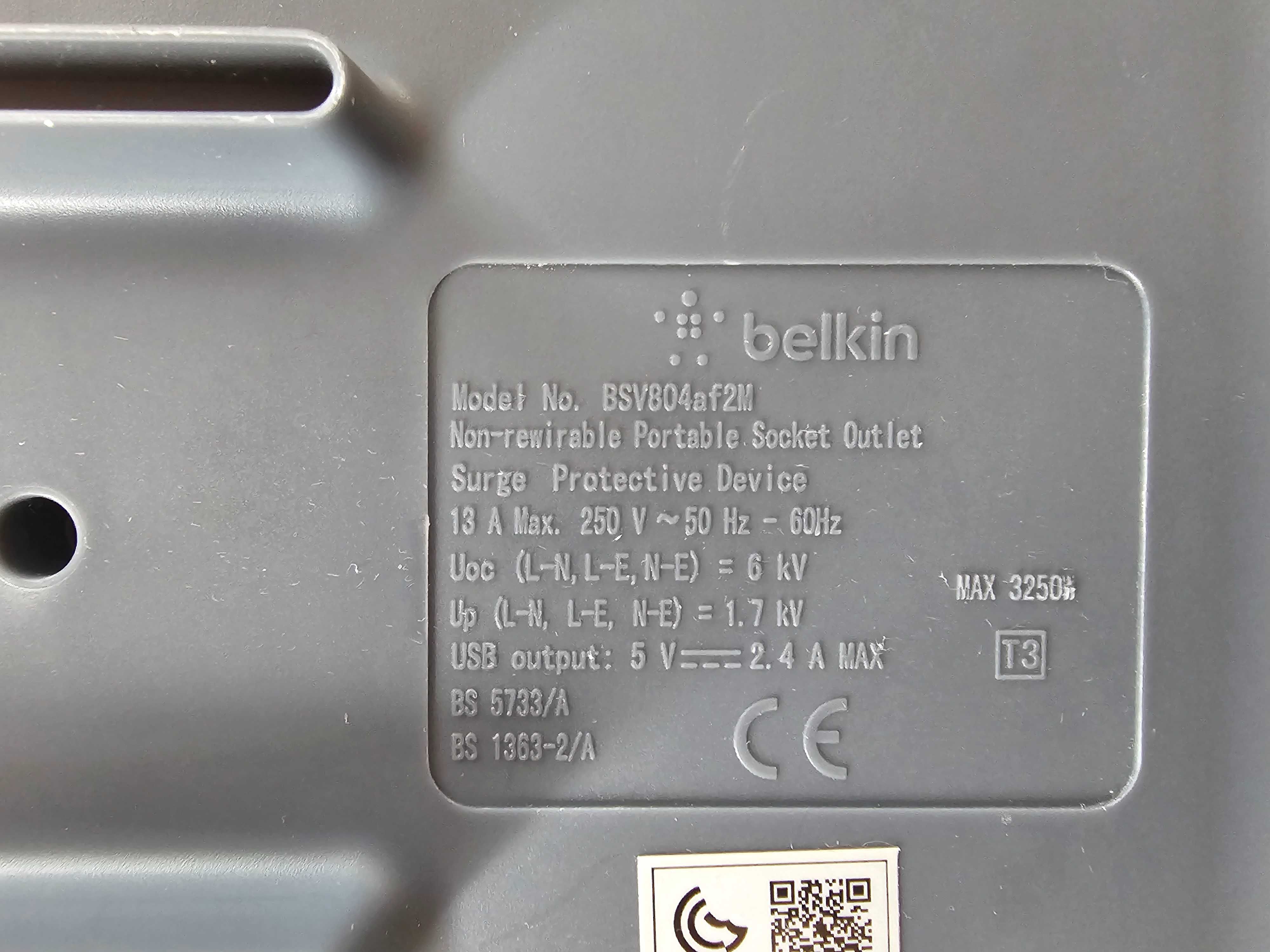 Listwa zasillająca angielska Belkin 2 USB 8 gniazd BSV804af2M