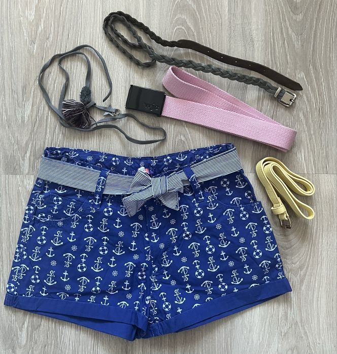 Cool Club Smyk krótkie spodenki w kotwice 152  jak NOWE + paski Zara