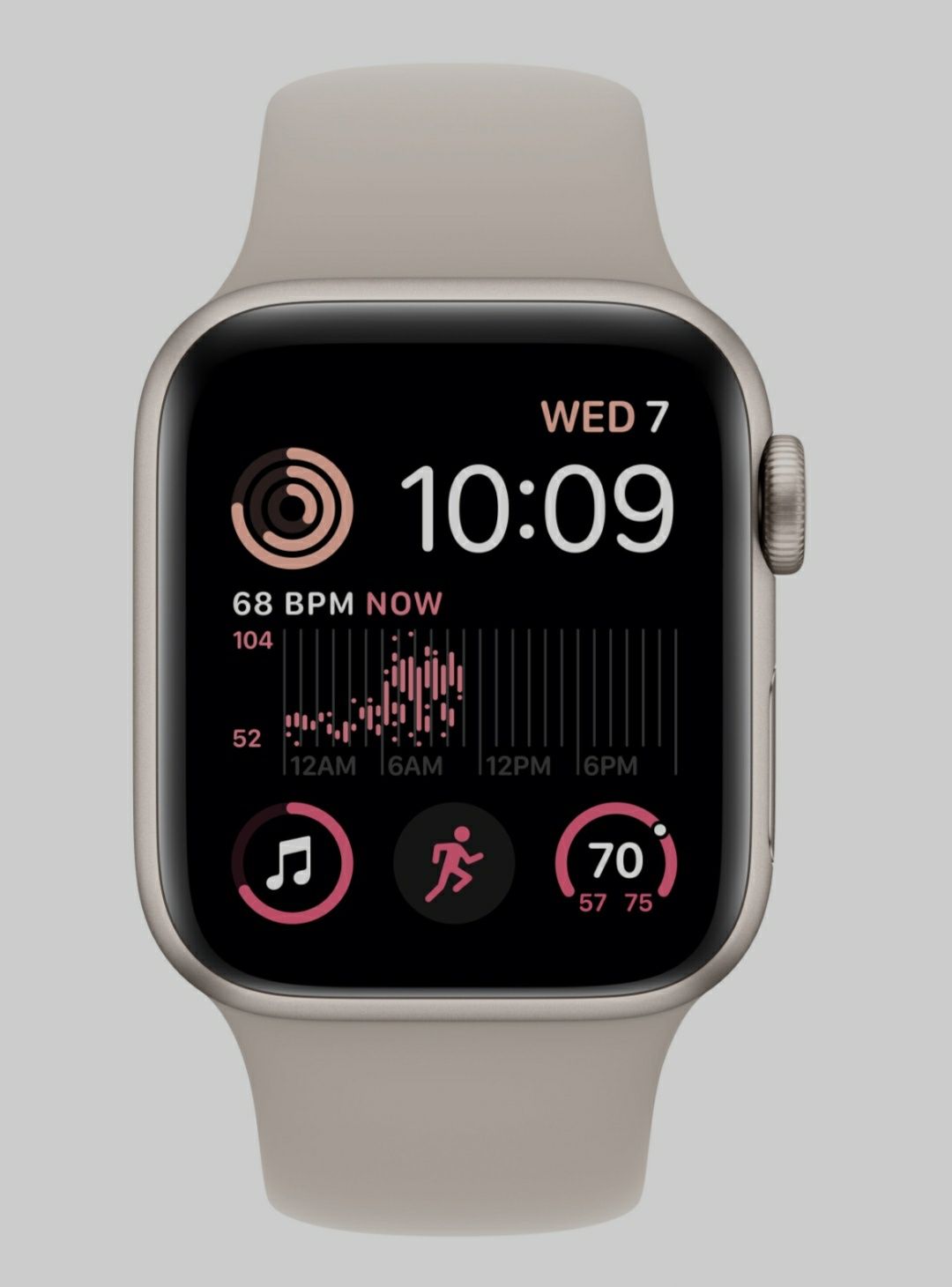 APPLE Watch SE 2gen GPS 40mm koperta z aluminium (księżycowa poświata)