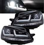 Reflektory lampy przód GOLF 7 VII  halogen OSRAM FULL LED GTI GT Black