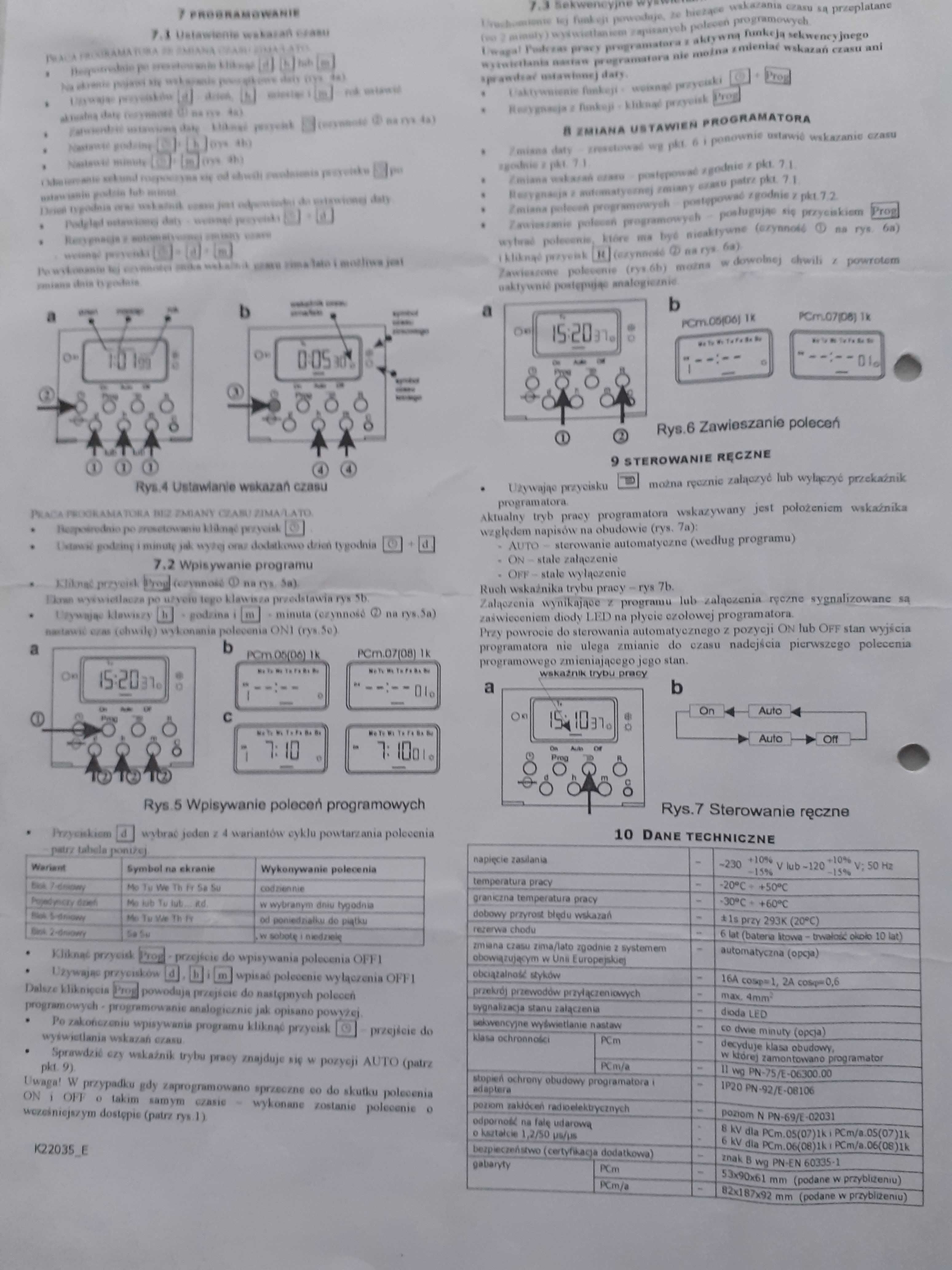 Programator cyfrowy PCm03 1k 230, LX U05 230V