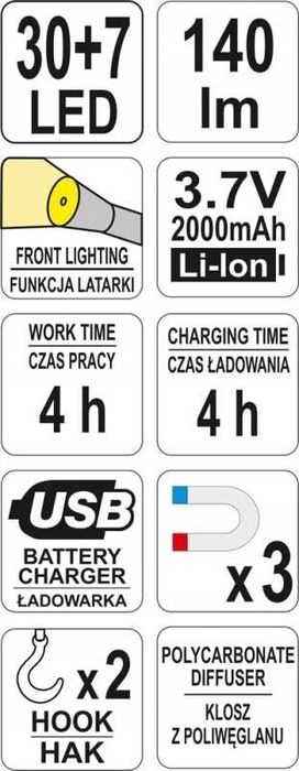 Lampka warsztatowa LED YATO