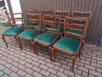 Krzesła ART-DECO Orzech -Dąb Stare Antyk Komplet 8 Sztuk Po Renowacji