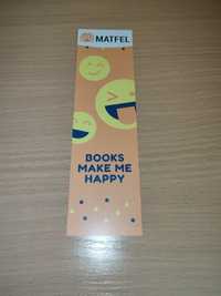 Zakładka do książek book makes me happy emotikony uśmiech pomarańczowa