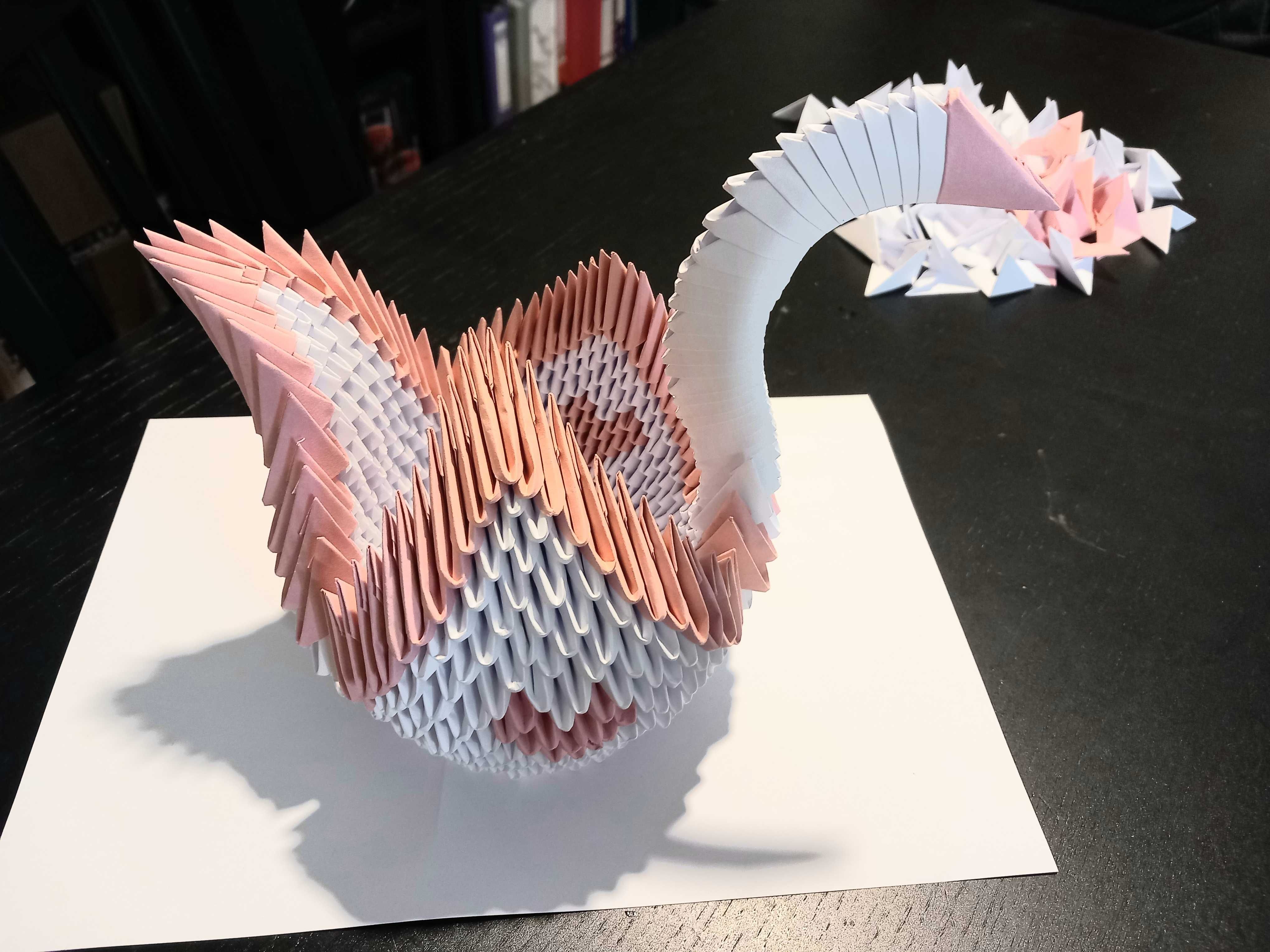 Łabędź Origami modułowe 3d